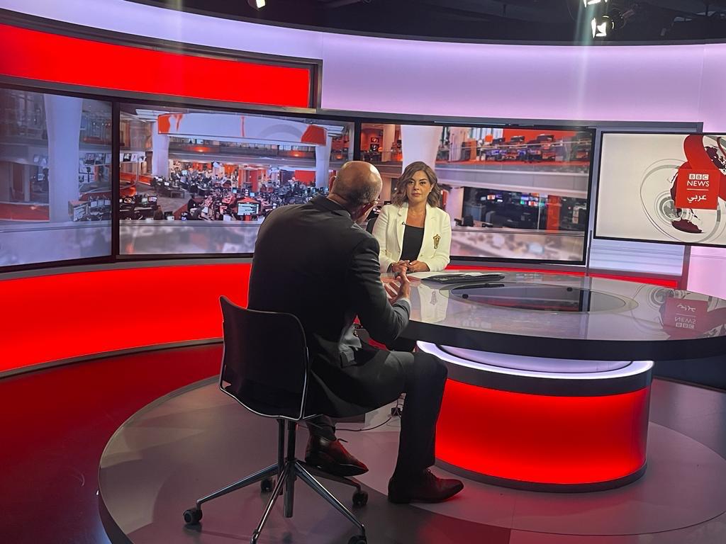 Murad Batal Shishani in a television studio